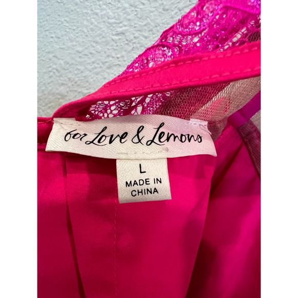 For Love & Lemons Bustier Mini Dress Pink Size Large a1000 - Picture 12 of 14